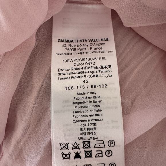 Giambattista Valli Midi Dress Size 42 Pleated Silk Babydoll Princess Romantic - Picture 13 of 13